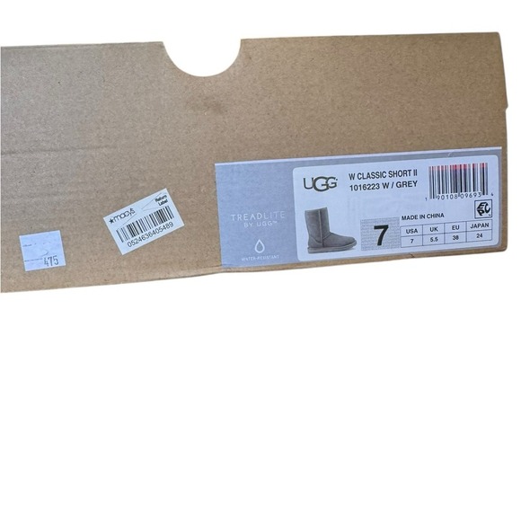UGG Australia Classic Short II Grey Suede Sheepskin Boots Women's
